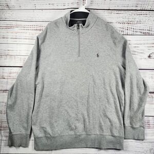 Polo Ralph Lauren Quarter Zip Pullover Mens XXL Gray Pony Big Tall